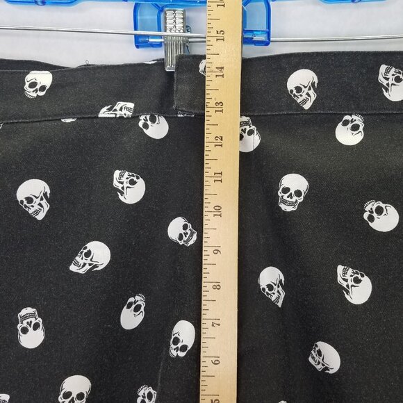 Hot Topic Skull Print Pants Women's 4XL Tapered Leg Charcoal White Ankle Jeans - Picture 14 of 16
